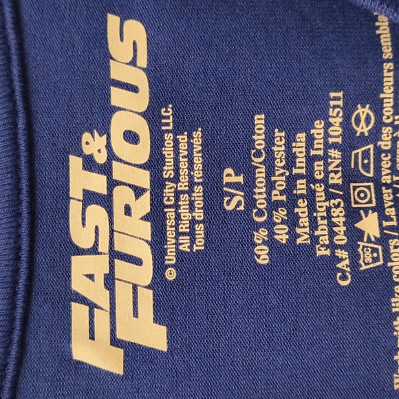 Fast & Furious - Men's - Toretto Race Team Decal Blue T Shirt - Picture 2 of 6
